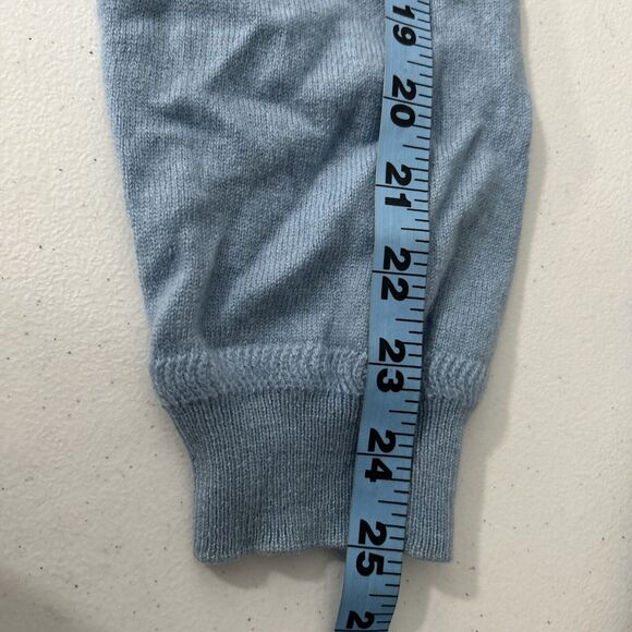 John W Nordstrom Sweater Mens Large Blue Cashmere Quarter Zip Pullover - Picture 8 of 10